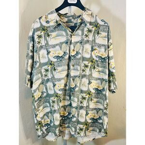 VTG 90s Summa 100% Silk Hawaiian Shirt XXL - Tropical Block Print